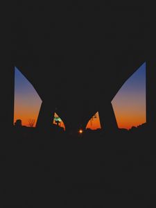 Preview wallpaper bridge, night, sunset