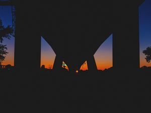 Preview wallpaper bridge, night, sunset