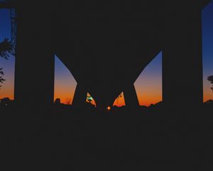 Preview wallpaper bridge, night, sunset