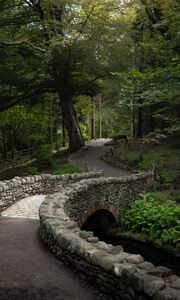 Preview wallpaper bridge, path, alley, trees