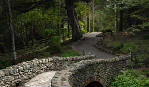 Preview wallpaper bridge, path, alley, trees
