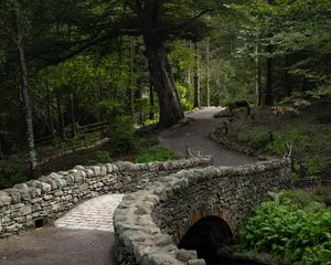 Preview wallpaper bridge, path, alley, trees