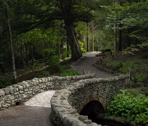 Preview wallpaper bridge, path, alley, trees