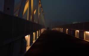 Preview wallpaper bridge, people, silhouettes, night, dark