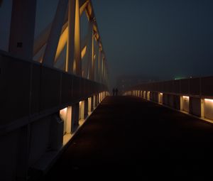 Preview wallpaper bridge, people, silhouettes, night, dark