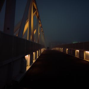 Preview wallpaper bridge, people, silhouettes, night, dark