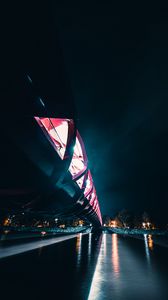 Preview wallpaper bridge, perspective, backlight, night, glow