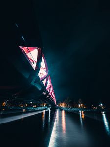 Preview wallpaper bridge, perspective, backlight, night, glow