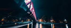 Preview wallpaper bridge, perspective, backlight, night, glow