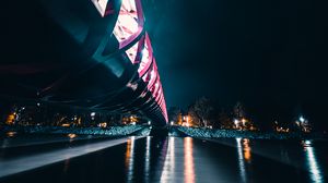 Preview wallpaper bridge, perspective, backlight, night, glow