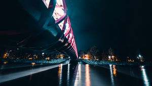 Preview wallpaper bridge, perspective, backlight, night, glow