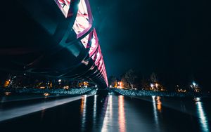 Preview wallpaper bridge, perspective, backlight, night, glow