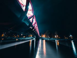 Preview wallpaper bridge, perspective, backlight, night, glow