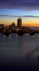 Preview wallpaper bridge, pier, evening, home