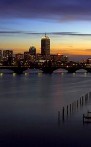 Preview wallpaper bridge, pier, evening, home