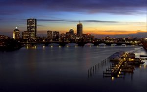 Preview wallpaper bridge, pier, evening, home