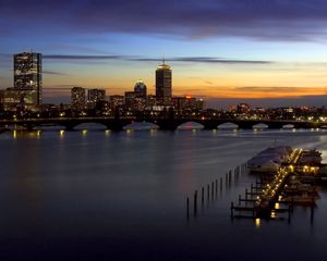 Preview wallpaper bridge, pier, evening, home