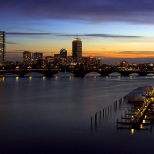 Preview wallpaper bridge, pier, evening, home