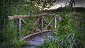 Preview wallpaper bridge, plants, grass, landscape