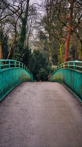 Preview wallpaper bridge, railings, trees, view