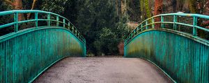 Preview wallpaper bridge, railings, trees, view