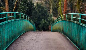 Preview wallpaper bridge, railings, trees, view