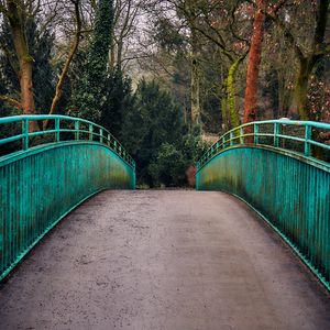 Preview wallpaper bridge, railings, trees, view