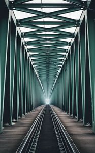 Preview wallpaper bridge, railway, construction, minimalism, symmetry, budapest, hungary