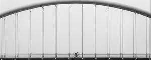 Preview wallpaper bridge, river, bicycle, bw