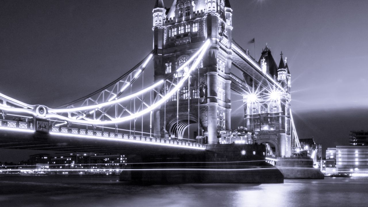 Wallpaper bridge, river, bw, thames, tower bridge, london, england