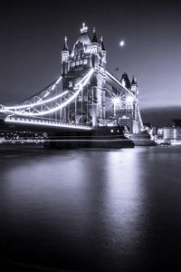 Preview wallpaper bridge, river, bw, thames, tower bridge, london, england