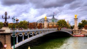 Preview wallpaper bridge, river, city, landscape