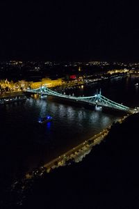 Preview wallpaper bridge, river, city, lights, night