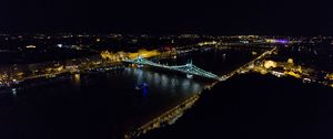 Preview wallpaper bridge, river, city, lights, night