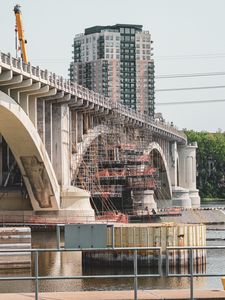 Preview wallpaper bridge, river, construction, building