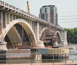 Preview wallpaper bridge, river, construction, building