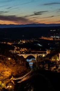 Preview wallpaper bridge, river, lights, buildings, night, city