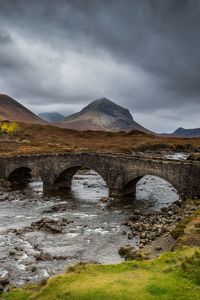 Preview wallpaper bridge, river, mountains, stream