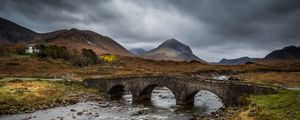 Preview wallpaper bridge, river, mountains, stream