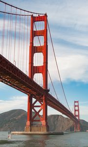 Preview wallpaper bridge, river, mountains