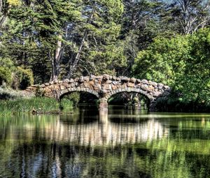 Preview wallpaper bridge, river, reflection, trees
