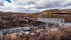 Preview wallpaper bridge, river, rocks