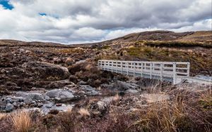 Preview wallpaper bridge, river, rocks