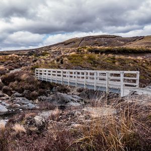 Preview wallpaper bridge, river, rocks