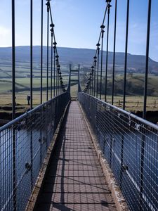 Preview wallpaper bridge, river, shadow, meadows