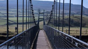 Preview wallpaper bridge, river, shadow, meadows