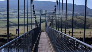 Preview wallpaper bridge, river, shadow, meadows