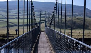 Preview wallpaper bridge, river, shadow, meadows