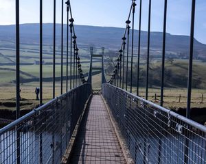Preview wallpaper bridge, river, shadow, meadows