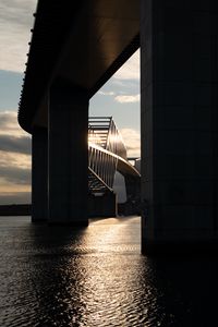 Preview wallpaper bridge, river, supports, construction, architecture